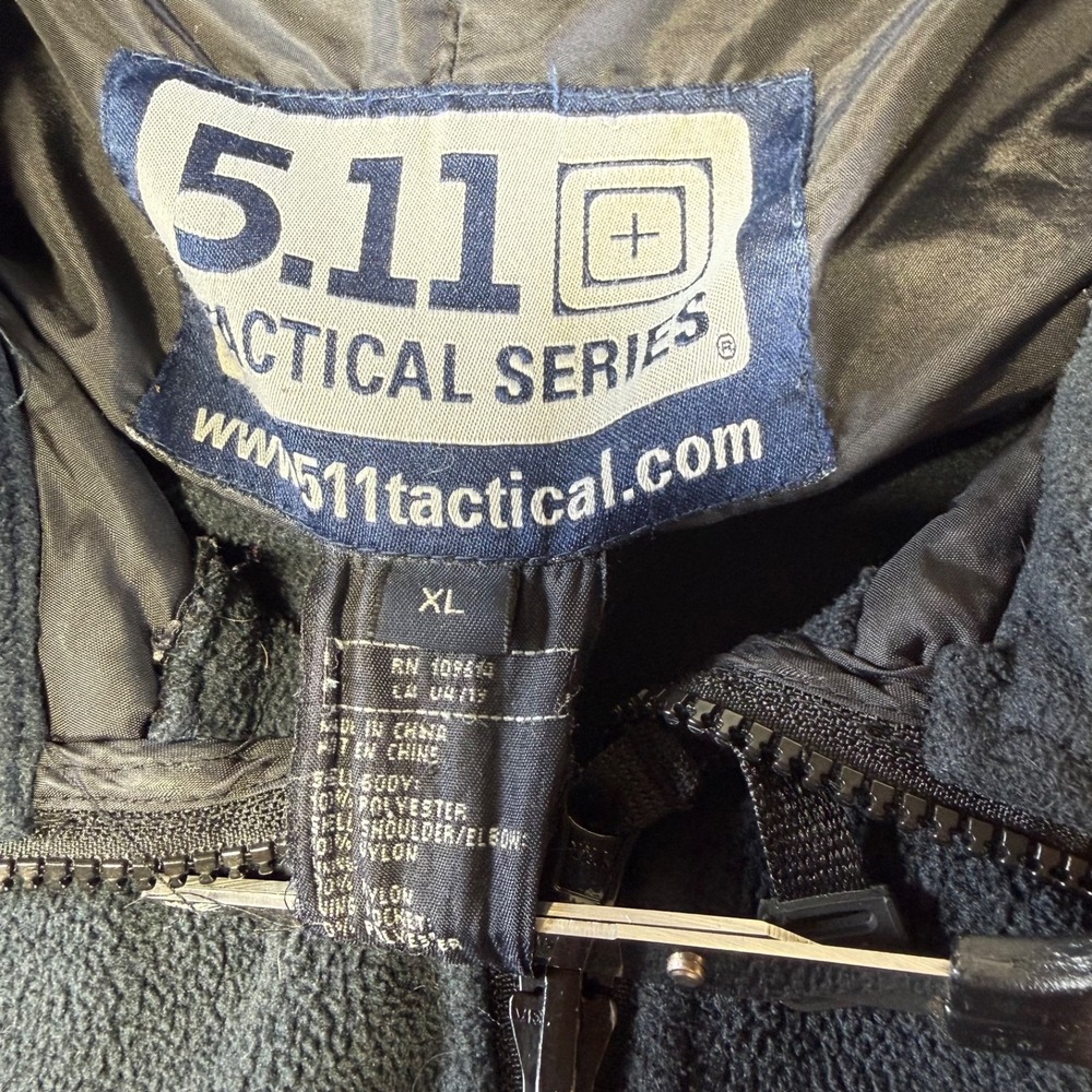 5.11 Tactical Jacket Mens XL Black Fleece Softshell Full Zip Outdoor 48001 - Picture 5 of 7